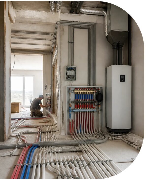 Монтаж инженерных систем частного дома под ключ в Топках